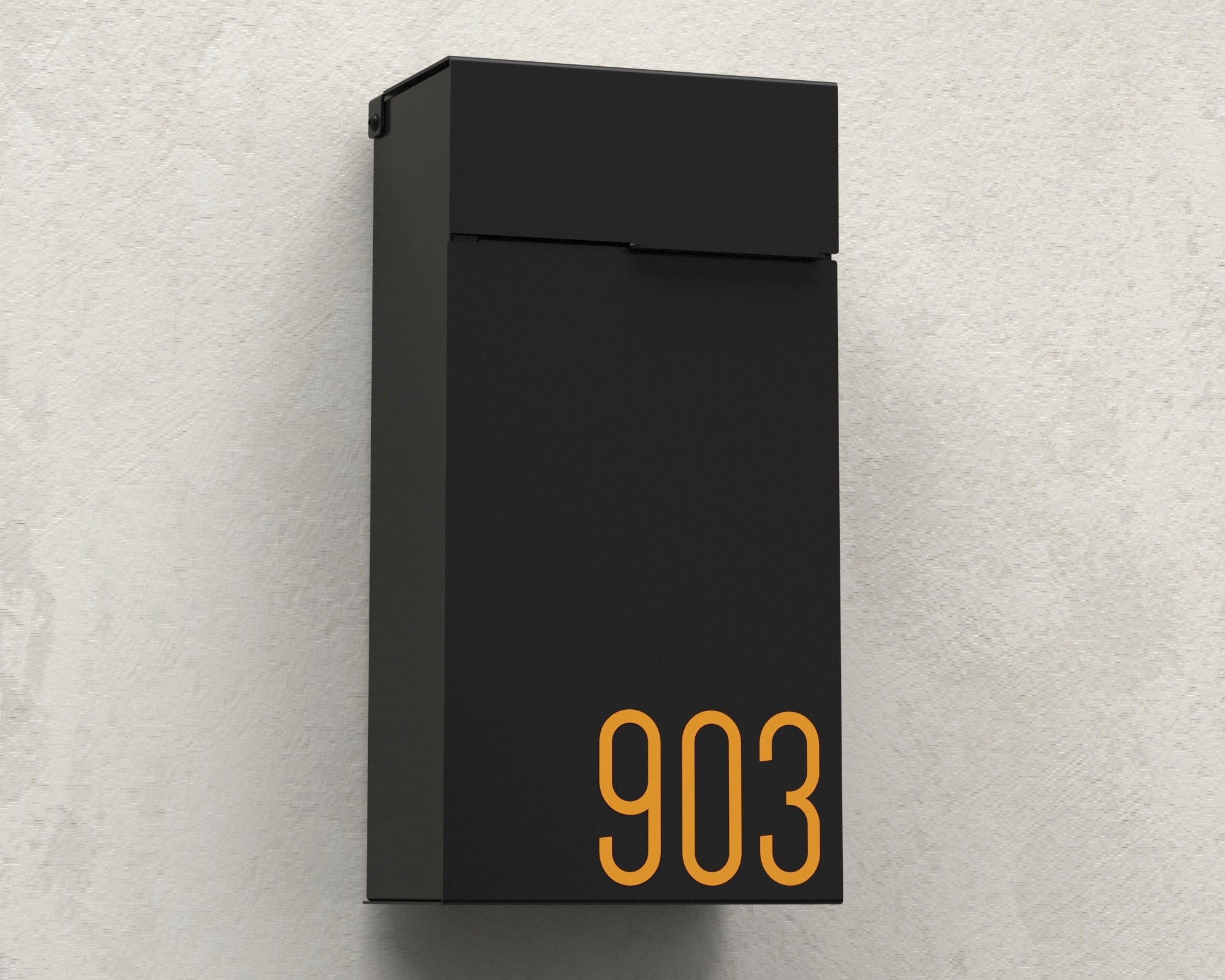 City B - modern black aluminum mailbox | Vsons