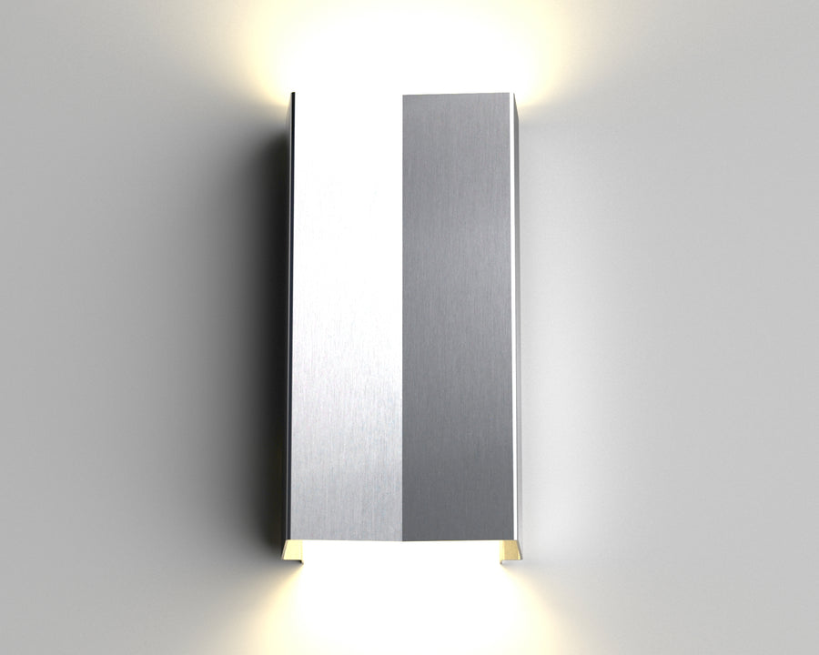 Lumina Origami outdoor light- brushed stainless steel