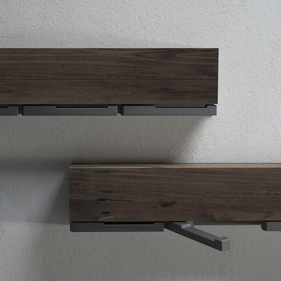 Oliver - walnut modern wall mounted coat rack