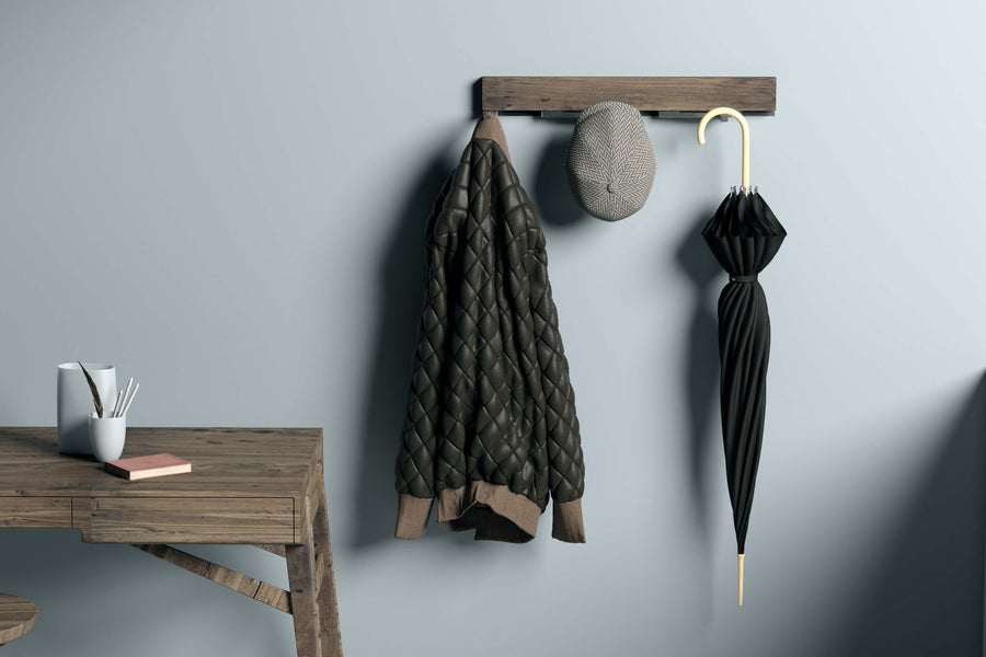 Oliver - maple modern wall mounted coat rack