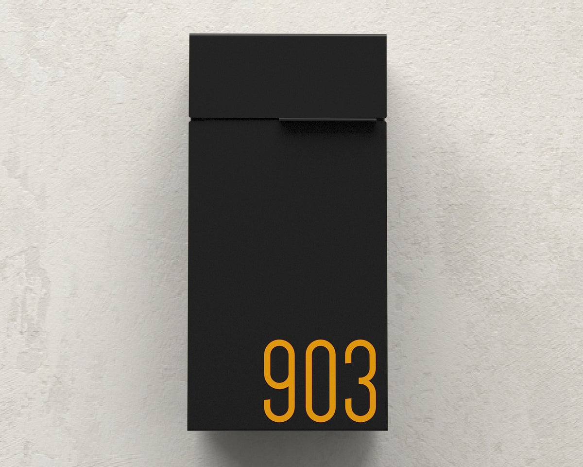 Berbox City B Slim Wall Mounted Mailbox | Black Aluminum – Vsons Design