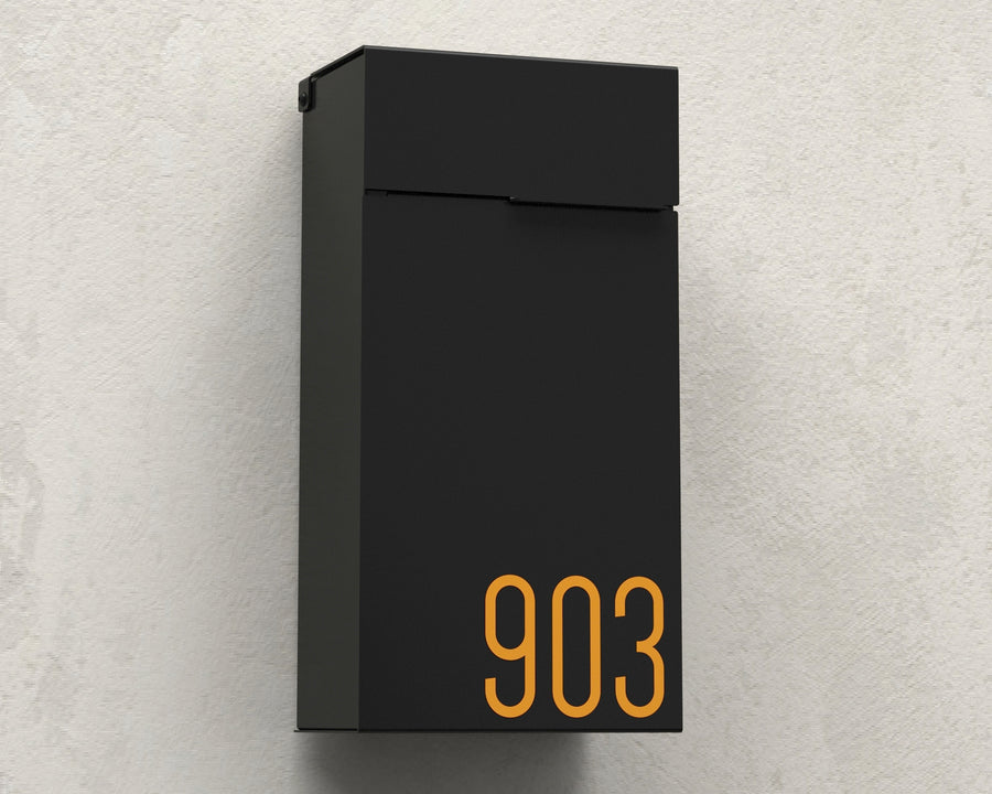 City B - modern black aluminum mailbox