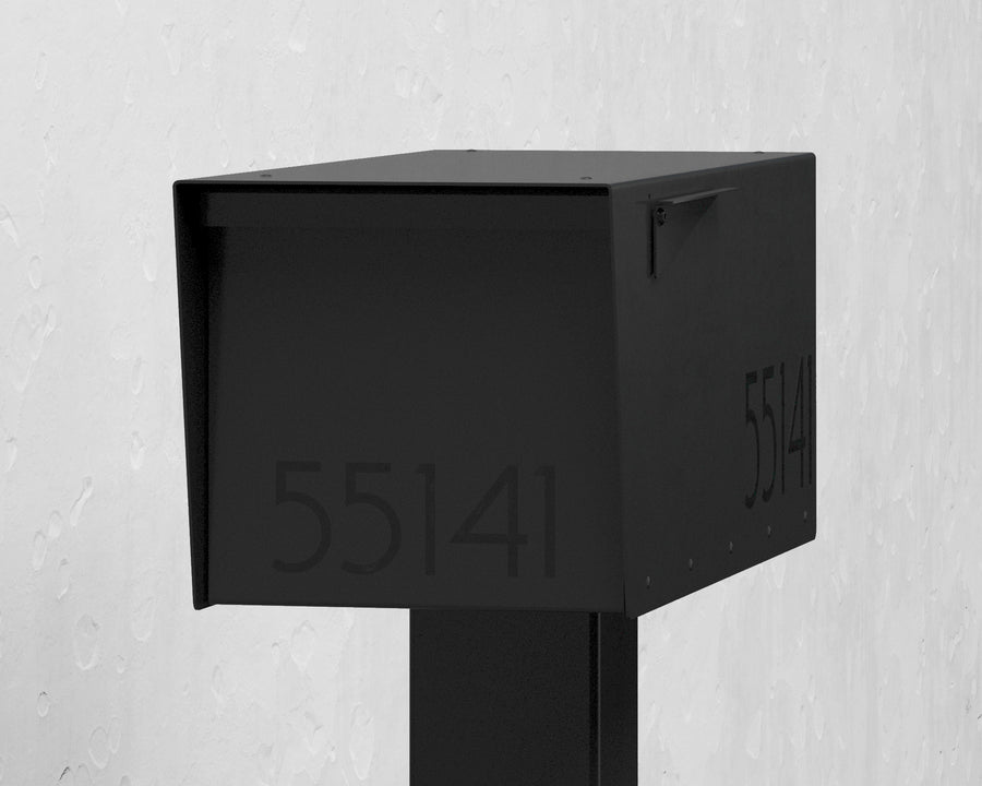 Anthony - Modern Aluminum Post Mounted Mailbox by Vsons Design#color_black