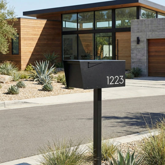 Anthony Engravable Black Stainless Mailbox | Post-Mount, USPS Approved