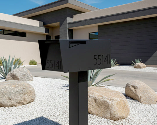 Anthony - Modern Aluminum Post Mounted Mailbox by Vsons Design#color_black