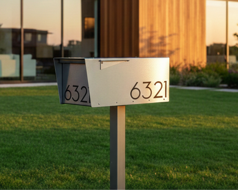 Anthony Engravable - Stainless Steel Post Mounted Mailbox by Vsons Design