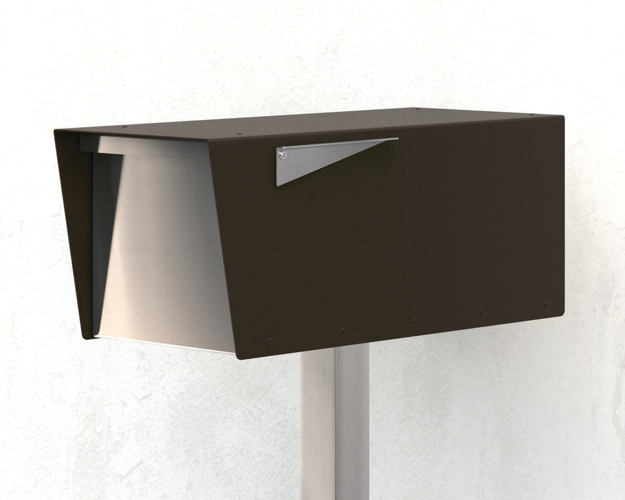 Anthony - Modern Aluminum Post Mounted Mailbox by Vsons Design#color_brown