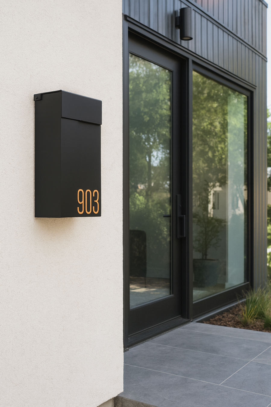 city modern mailbox vsons design black#color_black