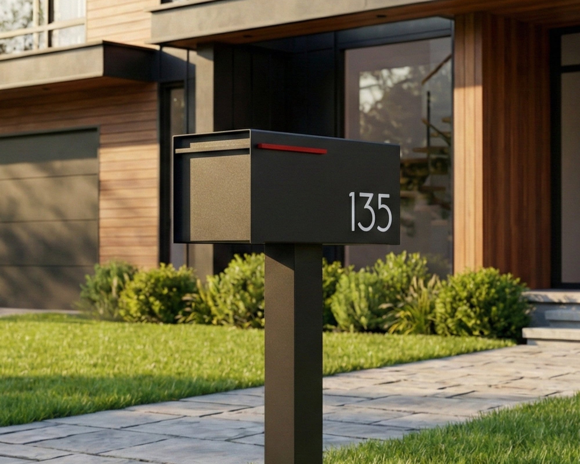 Eden B Modern Aluminum Post-Mount Mailbox — USPS Approved & Rust-Free