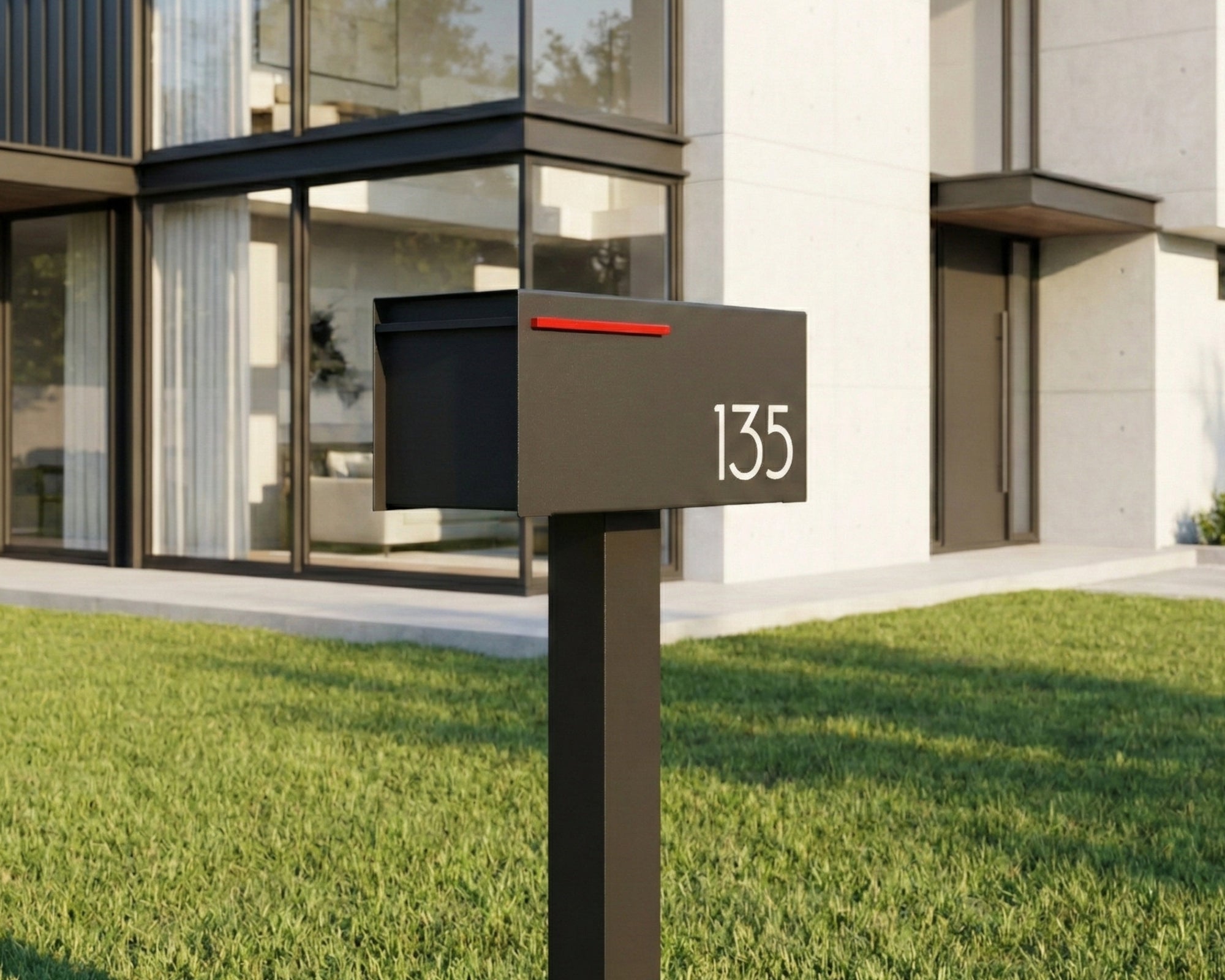 Eden B Modern Aluminum Post-Mount Mailbox — USPS Approved & Rust-Free