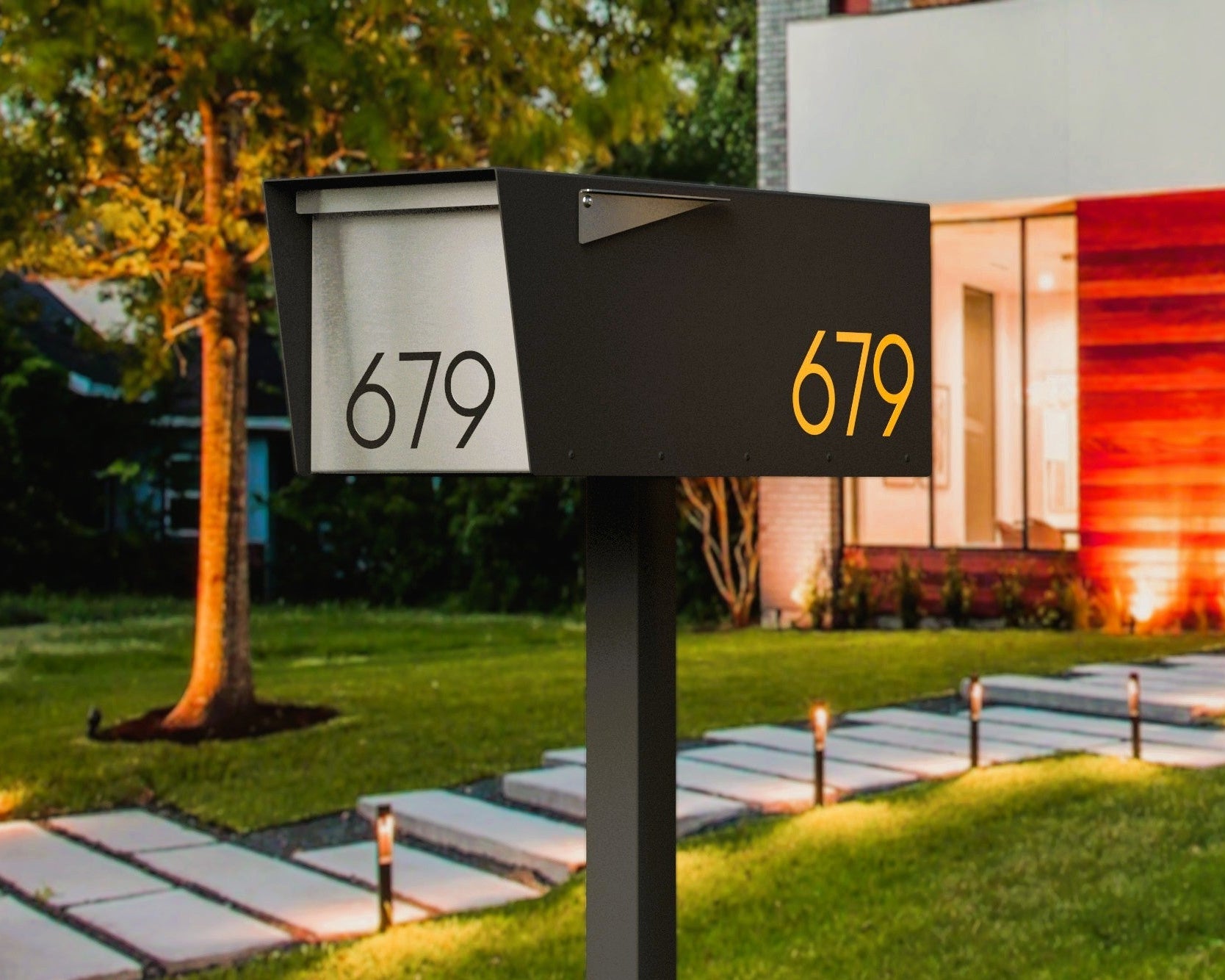 Anthony - modern Aluminum post mounted mailbox