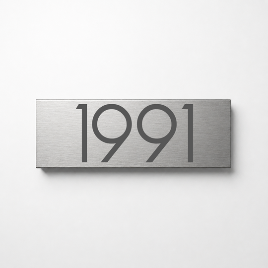 Engravable Address Plaque — Modern House Number Sign, 17″ × 6″