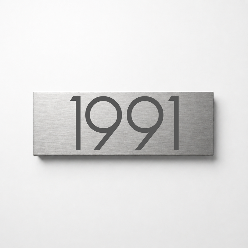 Engravable Address Plaque — Modern House Number Sign, 17″ × 6″