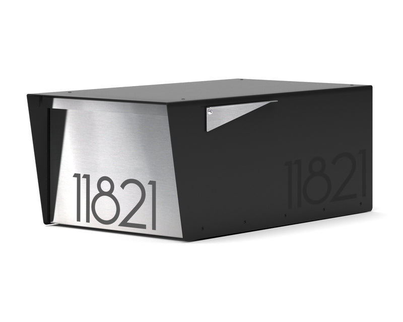 Jeremy - Wide Aluminum Modern Post Mounted Mailbox by Vsons Design#color_black
