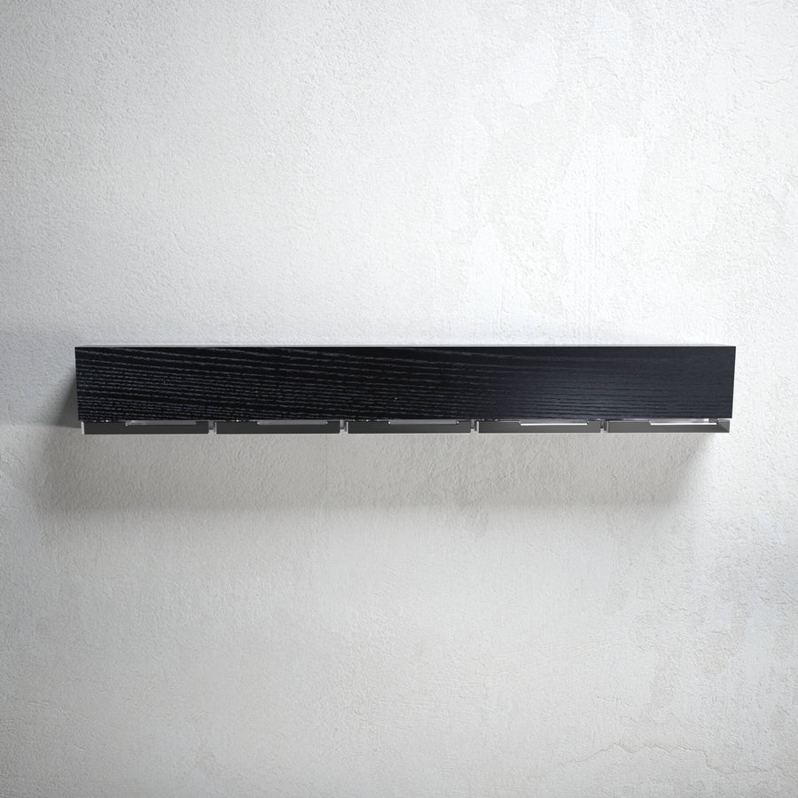 Oliver - black ash modern wall mounted coat rack