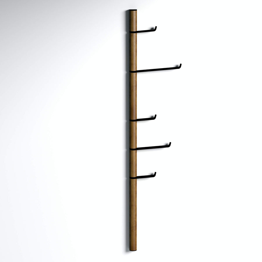 Tree of life - walnut modern wall mounted vertical coat rack